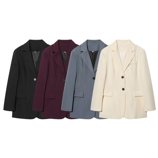 Women's slim versatile single breasted Blazer Coat