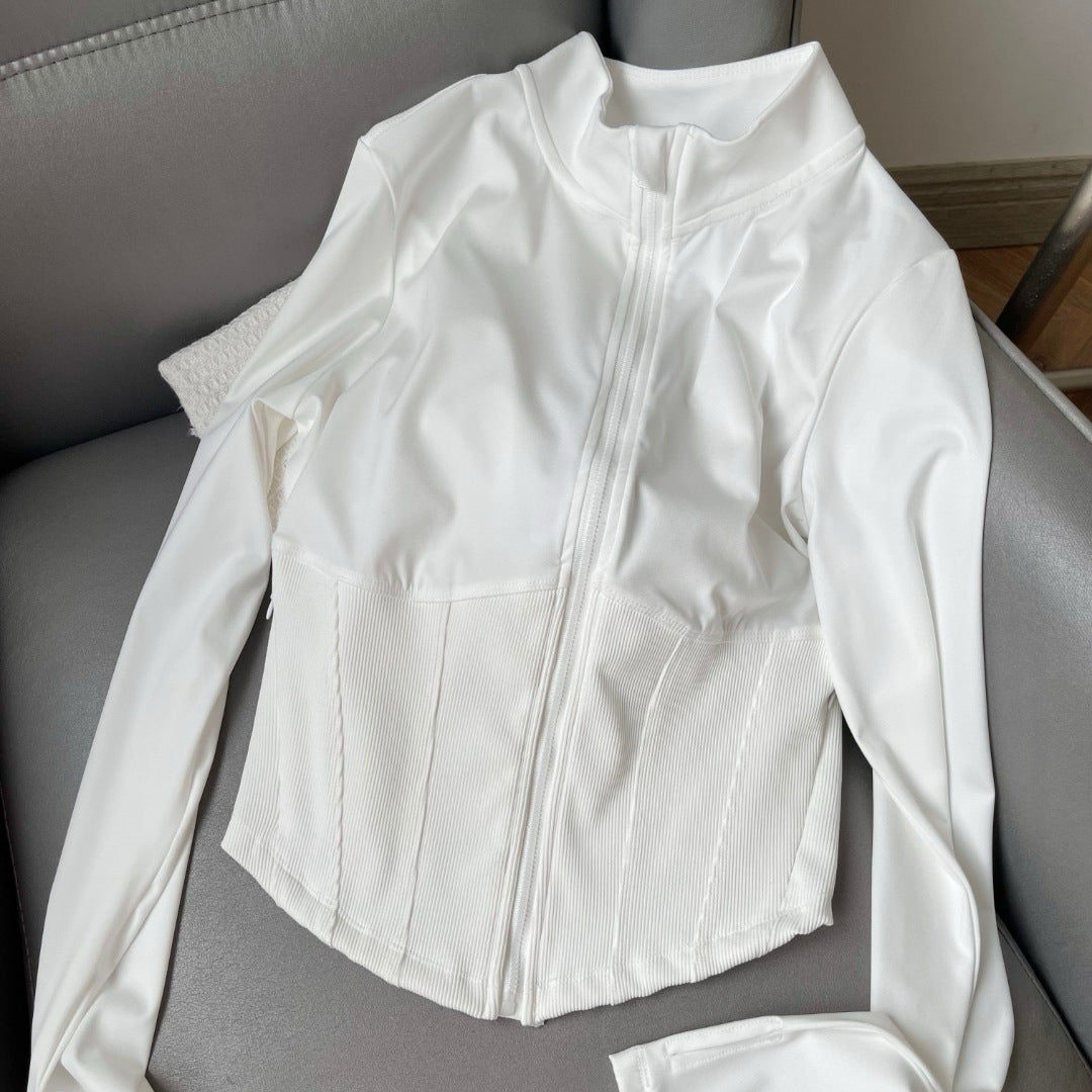 Women's waist-tight stand-up collar zipper quick-drying sportswear