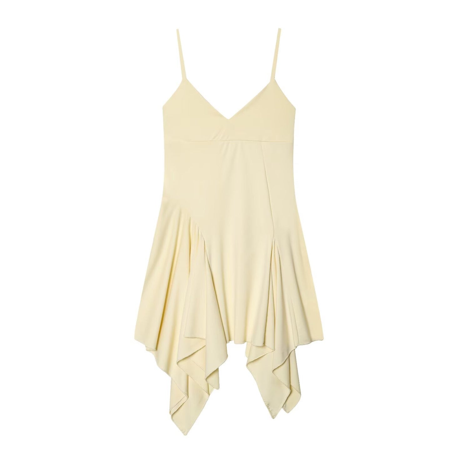 Women's asymmetric thin shoulder strap dress