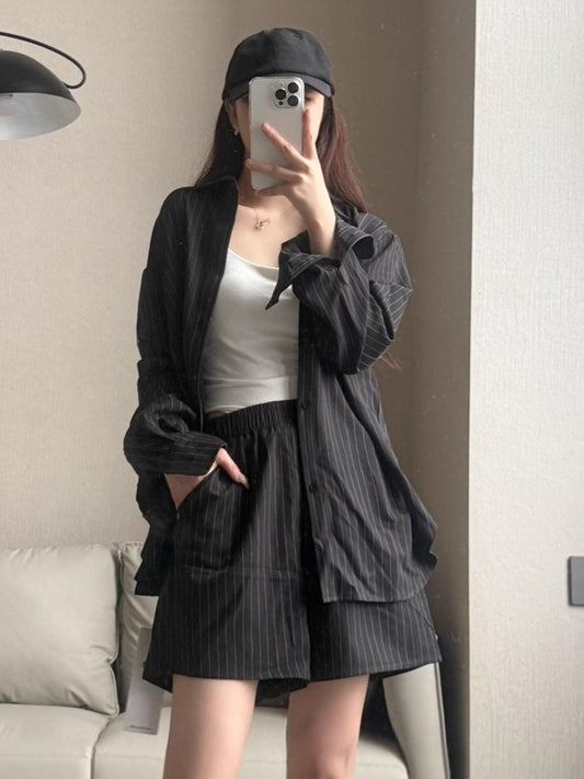 2025 new fashion casual shirt and shorts suit