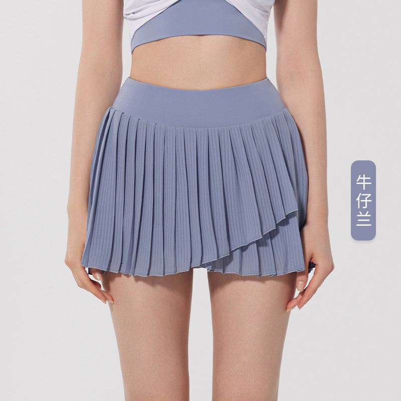 Women's new pleated high waist slim fitness yoga skirt