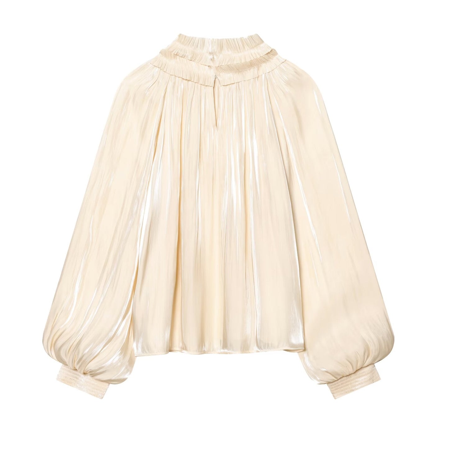 Women's casual shiny satin textured shirt