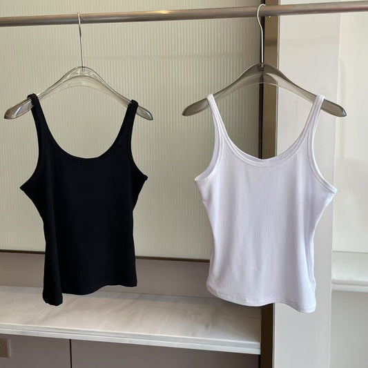 Women's new fashion Joker fitness big neckline Joker vest