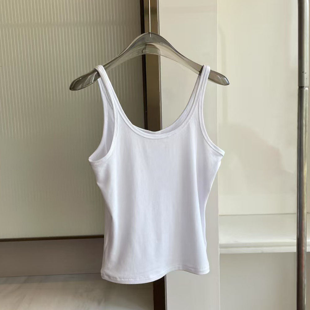 Women's new fashion Joker fitness big neckline Joker vest