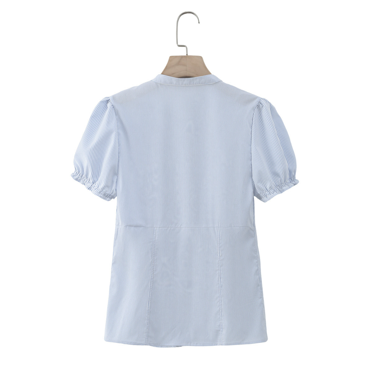 Women's slim cotton bubble sleeve poplin shirt