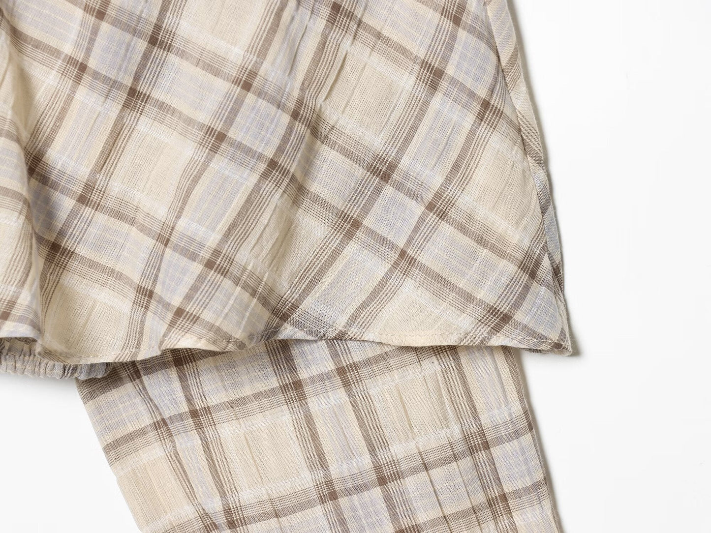 Women's Layered Decorative Short Plaid Top