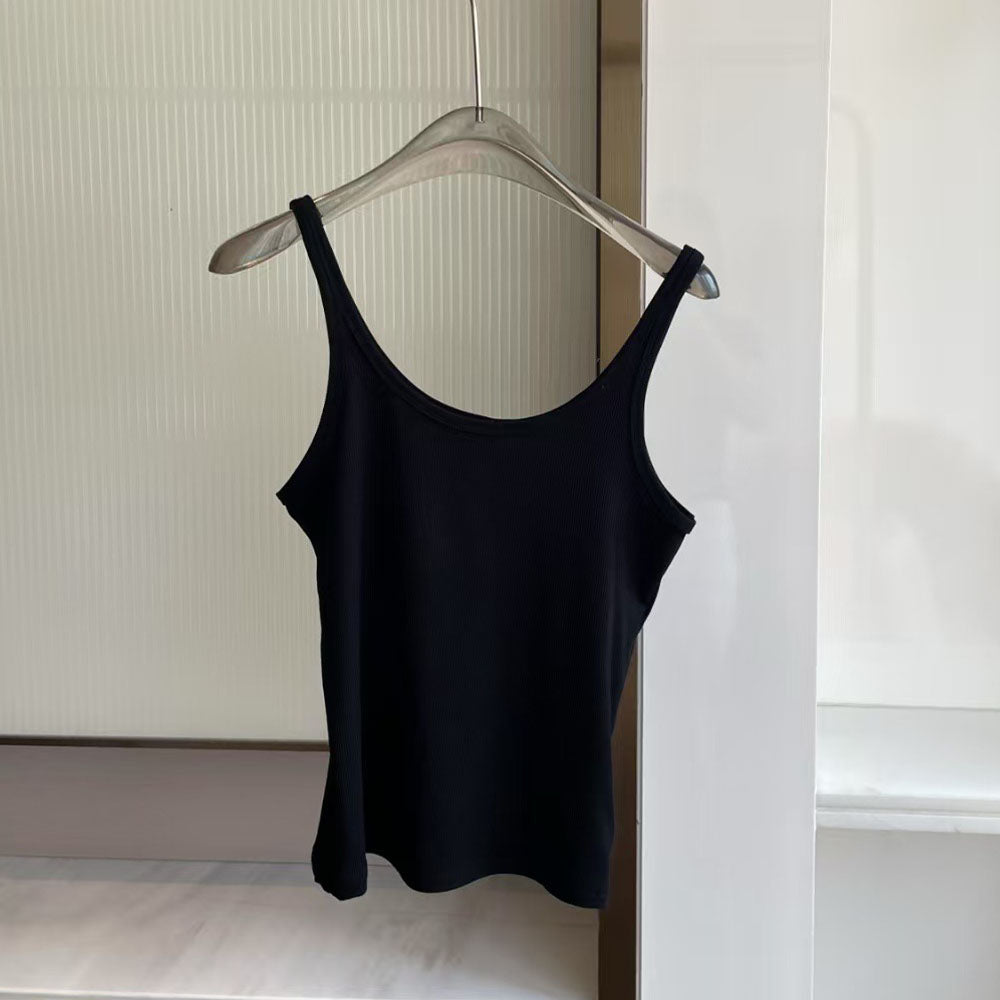 Women's new fashion Joker fitness big neckline Joker vest