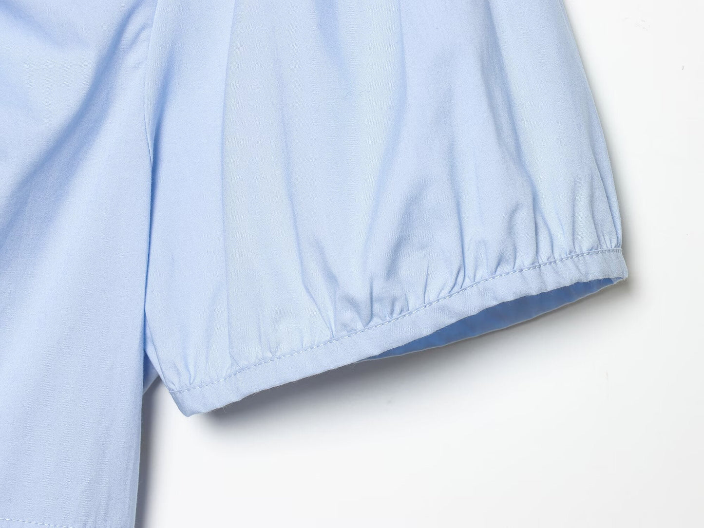 Women's bow decoration pleated poplin top