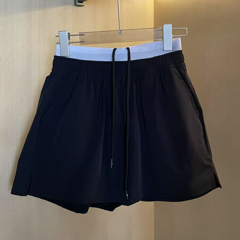 Women's leisure sports fake two-piece shorts