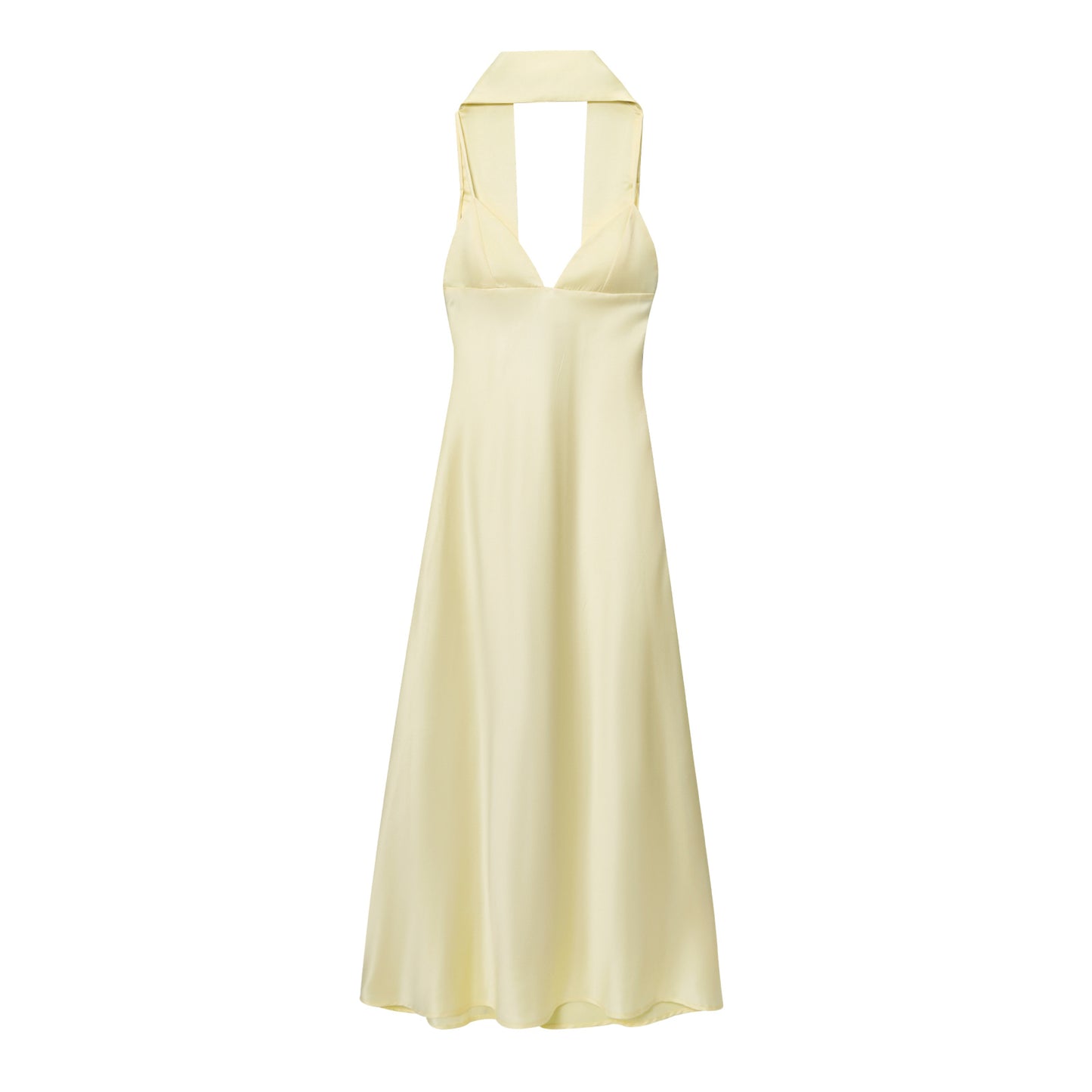 Women's New Fashion Thin Scarf Decorative Satin suspender Midi Dress